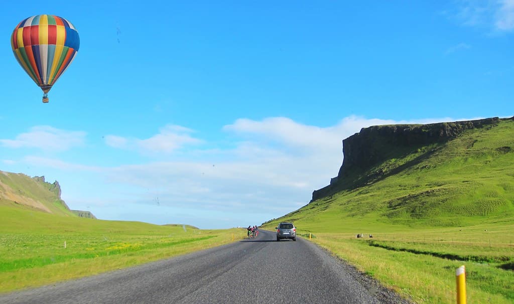 Iceland ~ Landmannalaugar Route ~  Ultramarathon is held on the route each July ~ Camp Site - Air Balloon