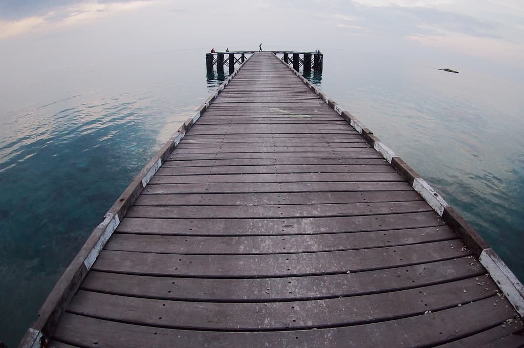 A wooden dock at Derawan island
