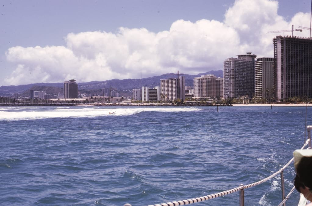 Found Kodachrome Slide -- Waikiki Beach, Honolulu, Hawaii