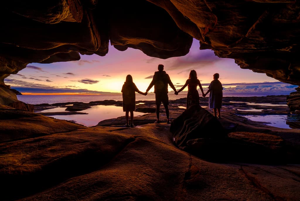 Family self-portrait, Australia Cave, Avoca Beach, NSW