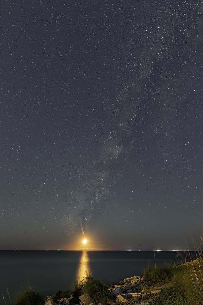 Milky Way and Moonset
