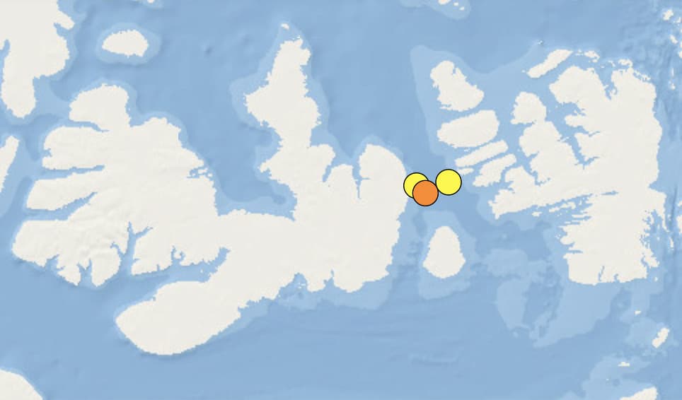 Arctic Canada magnitude 4.8 earthquake (1:59 AM, 5 November 2022) 2