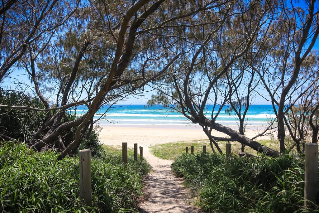 down to the beach we go
