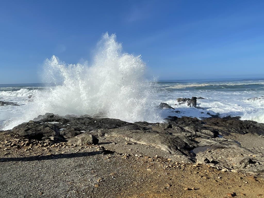 Smelt Sands beach inaccesible due to the King Tide