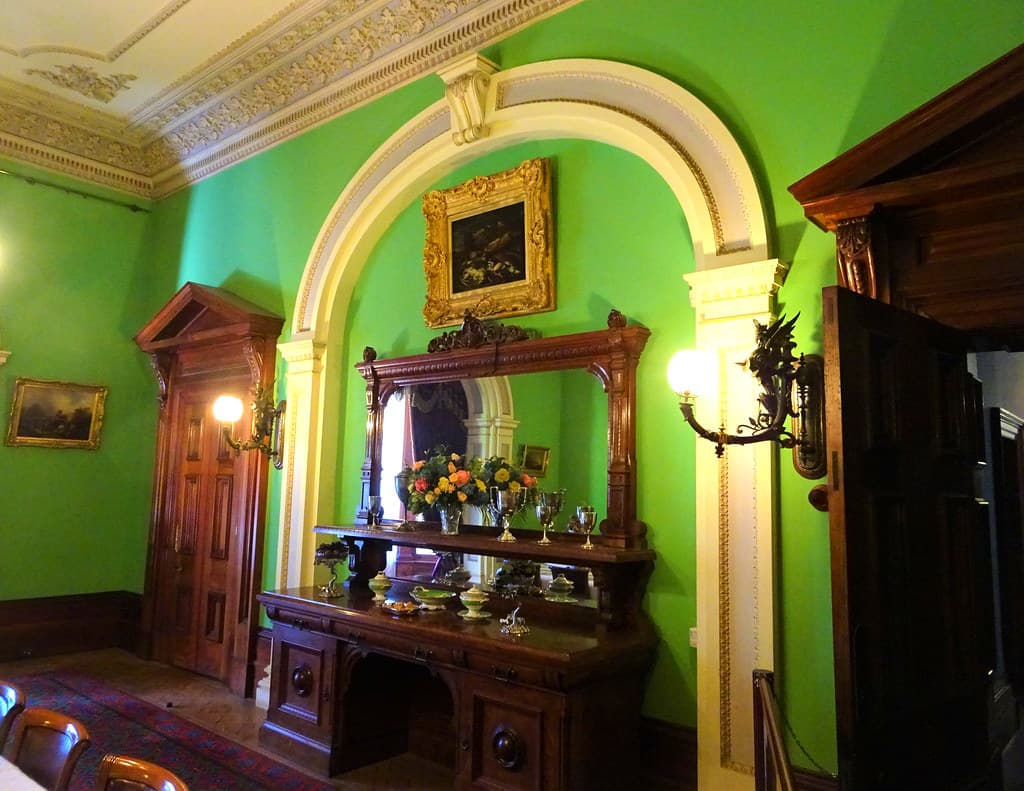 Werribee. Dining room sideboard and Australian cedar doors in Werribee Park mansion built in 1875 for the Chirnside brothers.