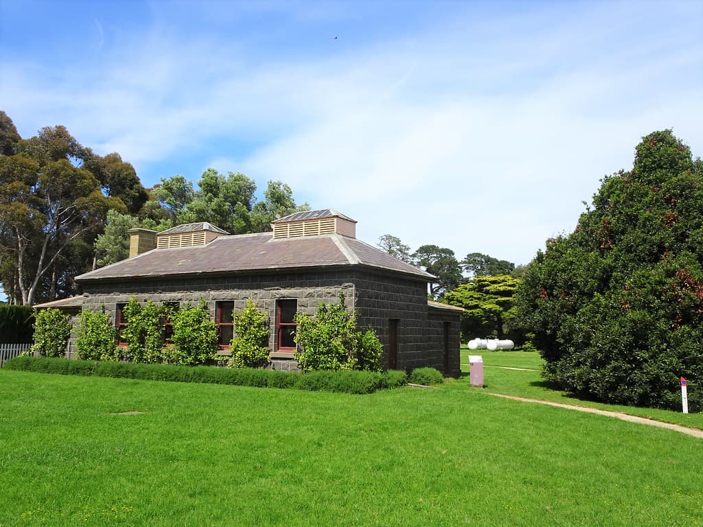 Werribee. The basalt bluestone laundry in the grounds at  Werribee Park mansion built in 1875 for the Chirnside brothers.