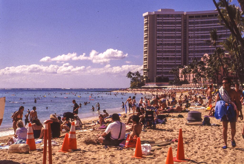 Found Slide -- Waikiki Beach, Honolulu, Hawaii