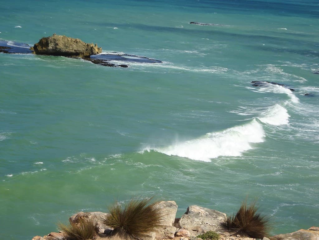 Cape Northumberland. The most southerly point of Sth Australia. Rocky limestone island and wave cut platforms off the coast. Know as the shipwreck coast.