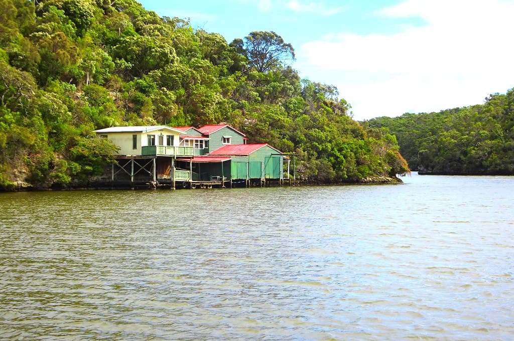 Nelson Victoria. Major Thomas Mitchell explored and named the Glenelg River in 1836. River shacks and boat sheds along the river. . .