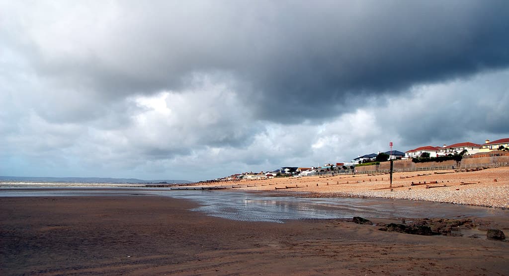 Storm clouds gathering over Bexhill Beach