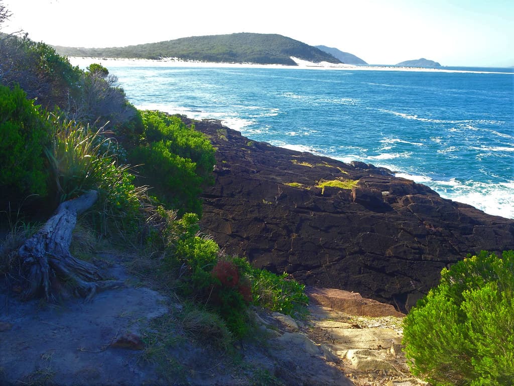 Fingal Bay lookout near Nelson Bay .