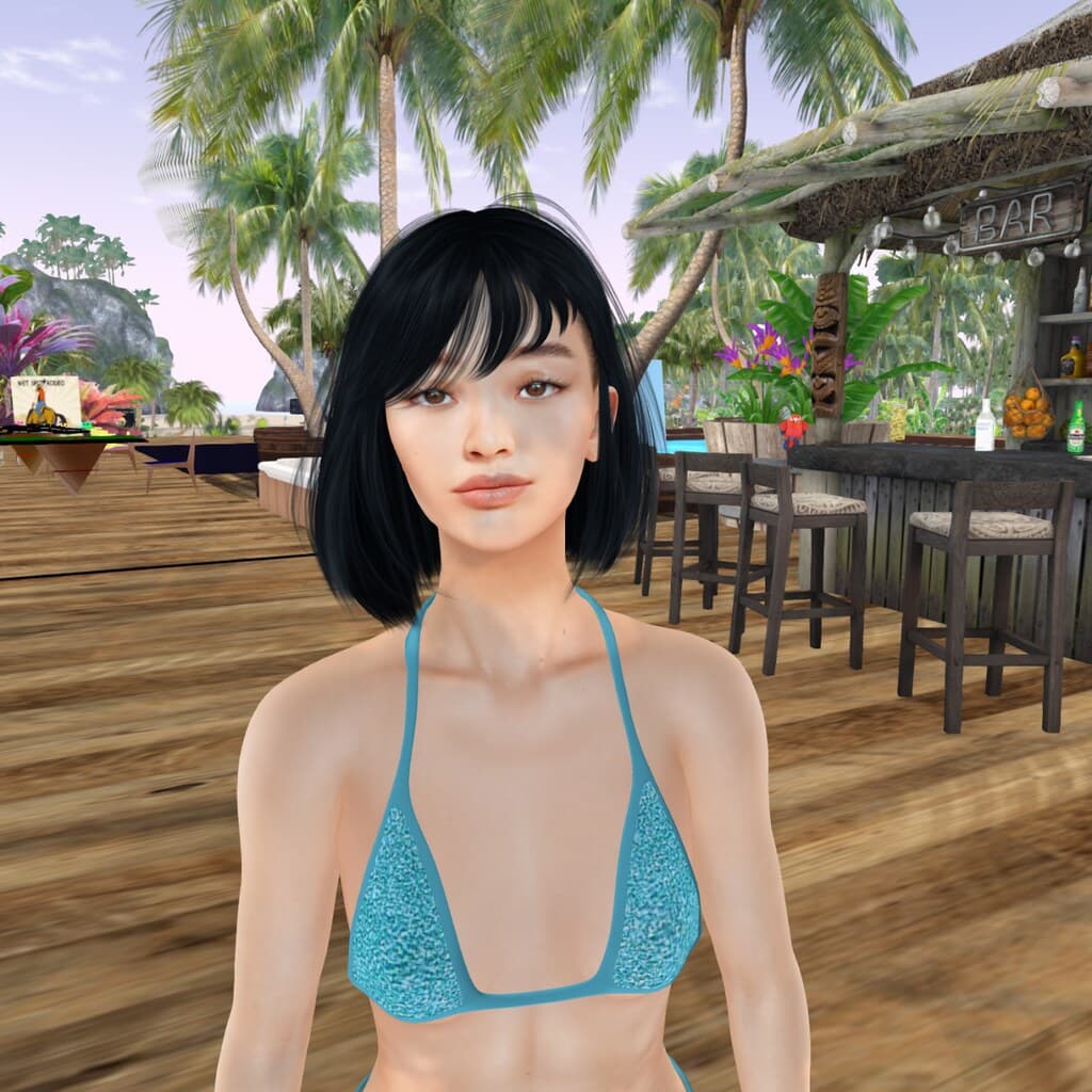 Ivy Wong enjoying the sun at a beach club