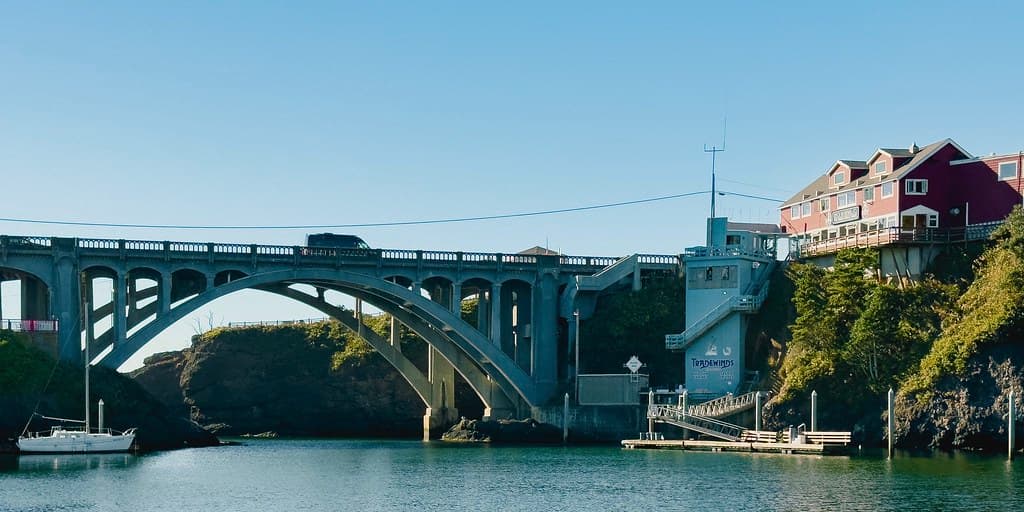 The Worlds Smallest Harbour and the Historic Depot Bay Bridge - Depot Bay, Oregon