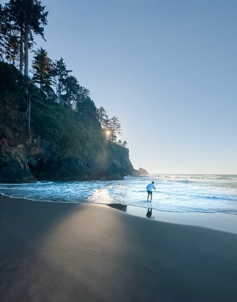 Wading in for the shot - Neskowin, Oregon