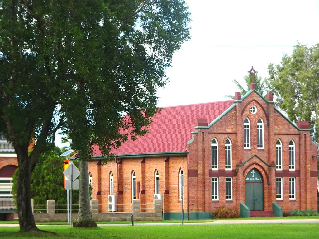 Ingham. Tropical sugar town with a big Italian community. The Catholic Parish Hall. . .
