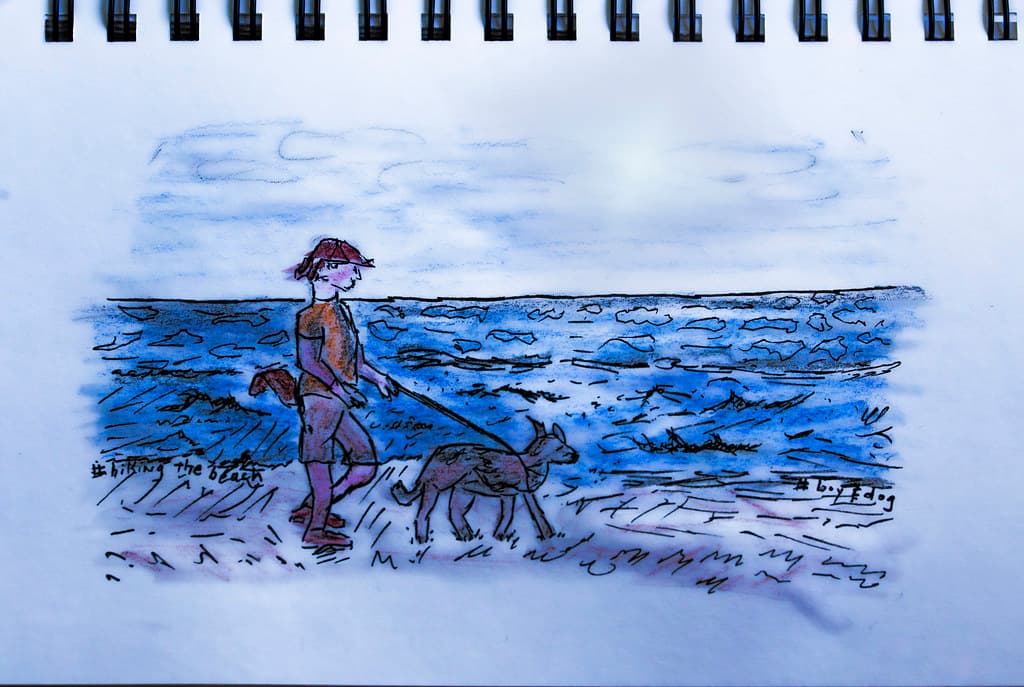 Hiking the Beach in the Blue Hour