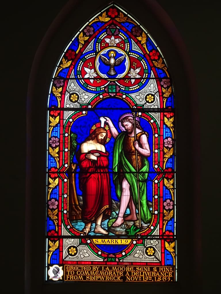 New Norfolk. The second oldest Anglican Church in Australia built by convicts in 1823.  Richly coloured stained glass window.. The oldest Anglican was built at Windsor in 1820.
