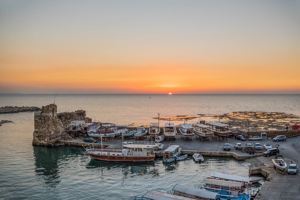 Byblos Port At Sunset