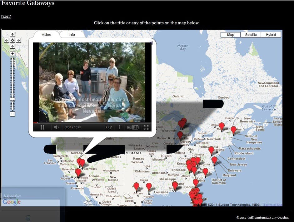 Millennium's Favorite Getaways RV Park & Resort Map