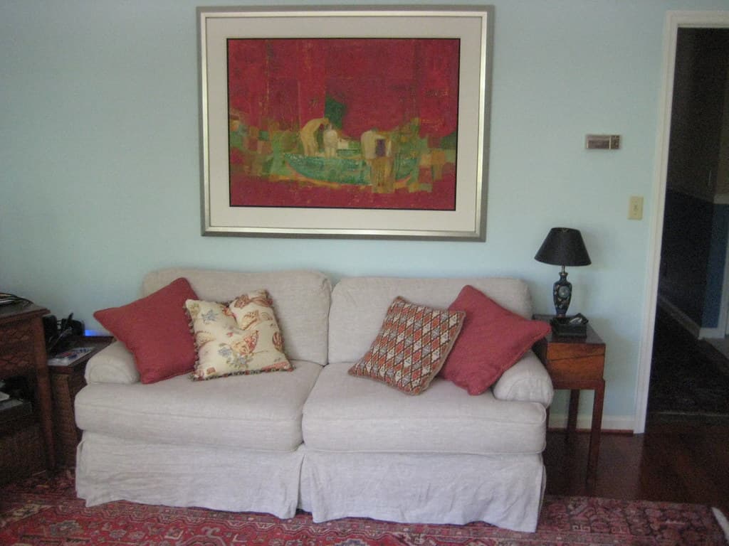 Custom slipcover in Belgian Linen