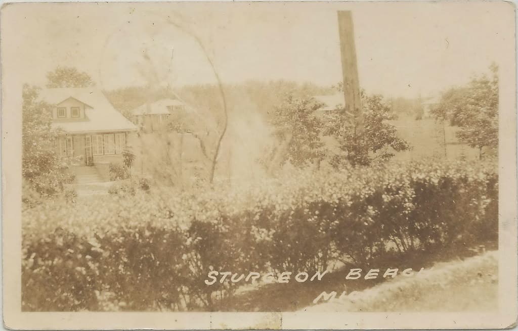 SW New Buffalo MI c.1920s RPPC STURGEON BEACH resort community established in 1925 The Lakeview Hotel operated here during the 1930s SUMMER VACATION and Famuly FUN
