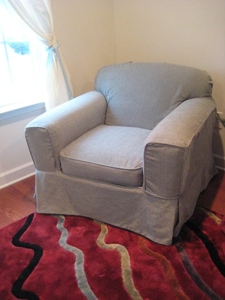Custom slipcover in charisma chenille fabric