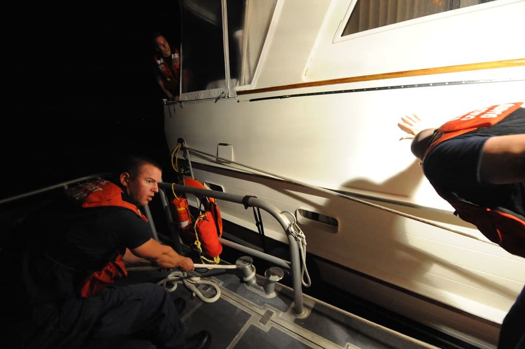 Coast Guard tows disabled yacht Belle Amie