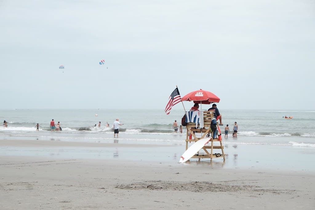 The beach in New Jersey, USA on the 4th of July