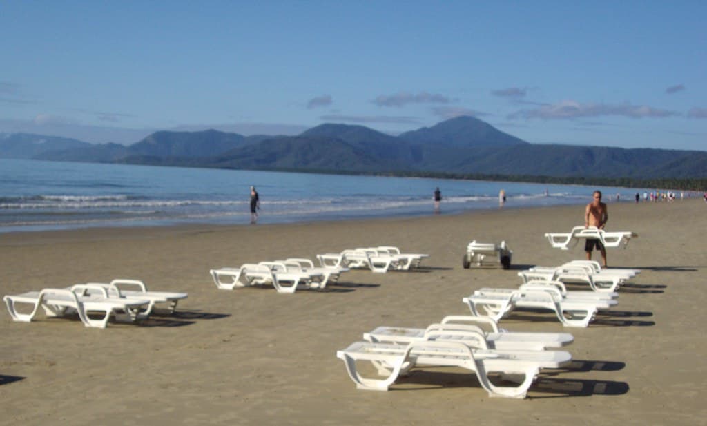 Port Douglas. Getting the lazy boys ready for the sun bathers.