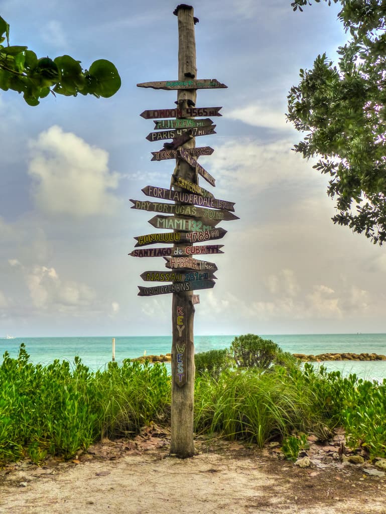 Distace Post in Fort Zachary Taylor Historic State Park, Key West