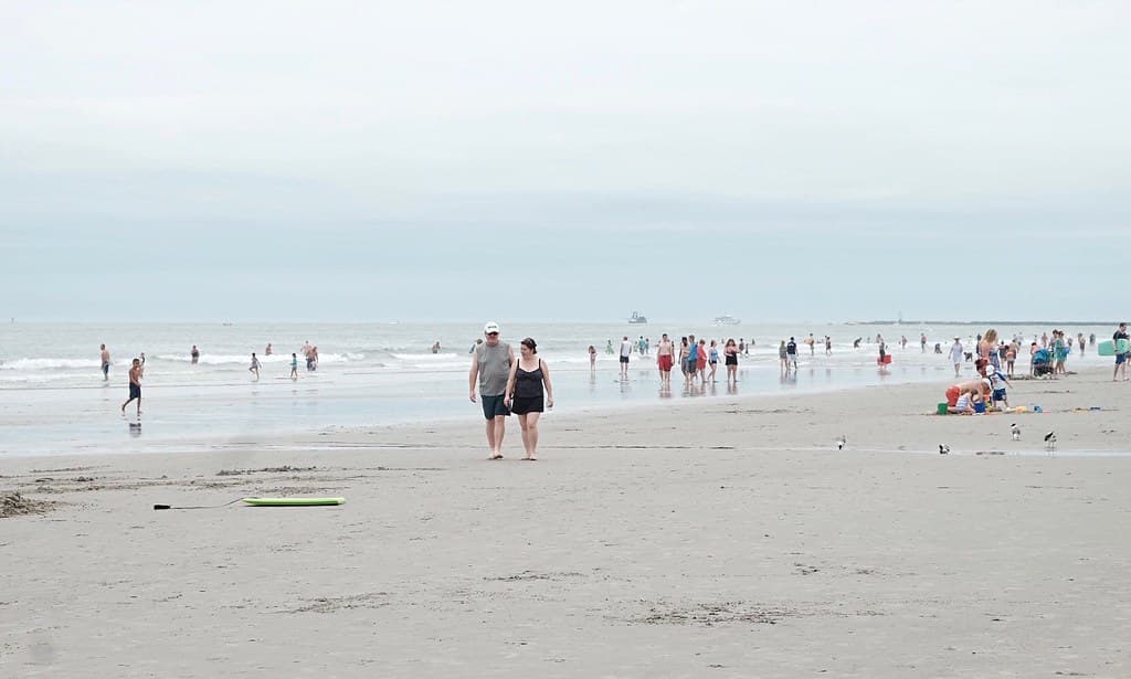 The beach in New Jersey, USA on the 4th of July
