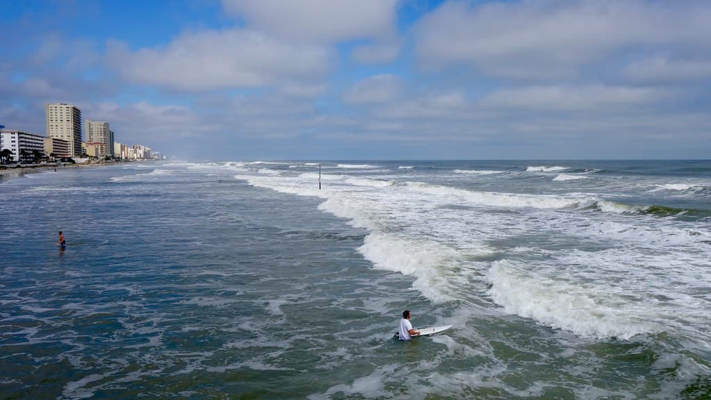 Daytona Beach captured from the Sunglow Pier while Hurricane Joaquin was lurking offshore.