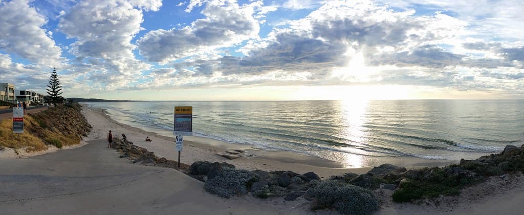 Coastal evening panorama at Somerton