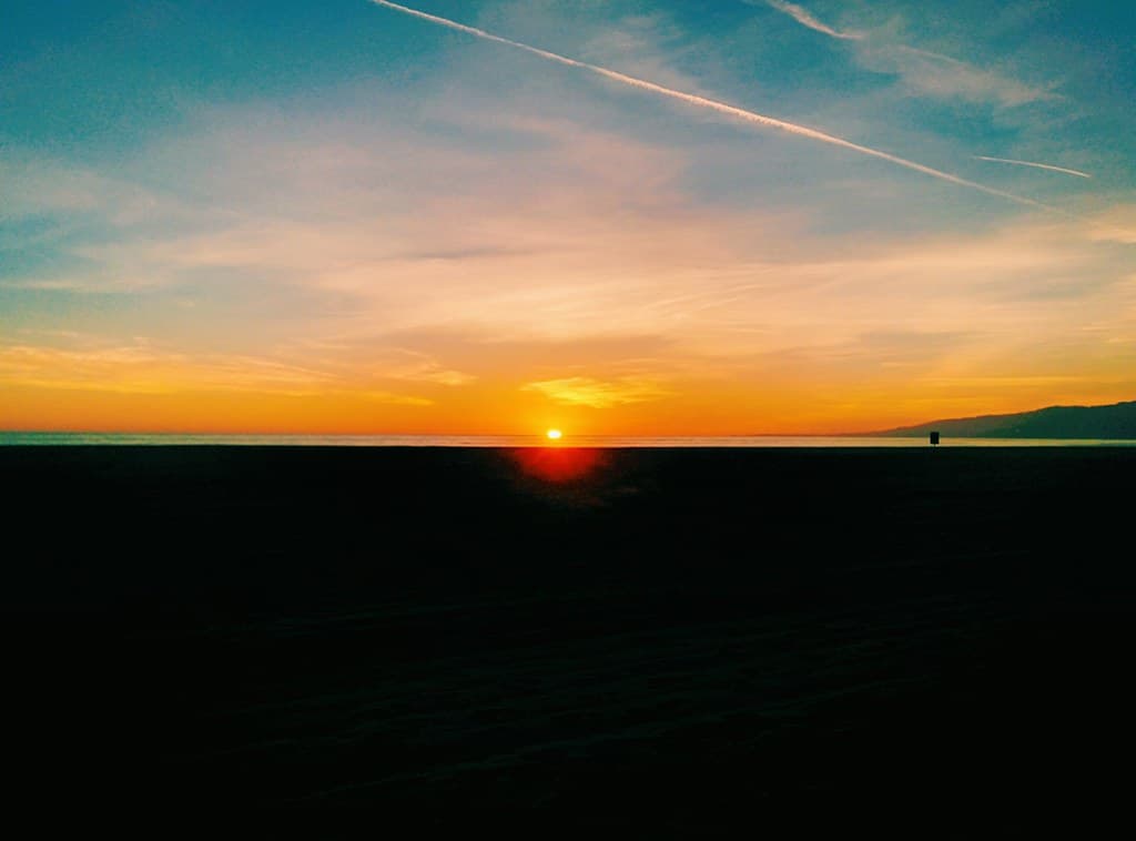 sunset february 12 2014 Santa Monica State Beach California