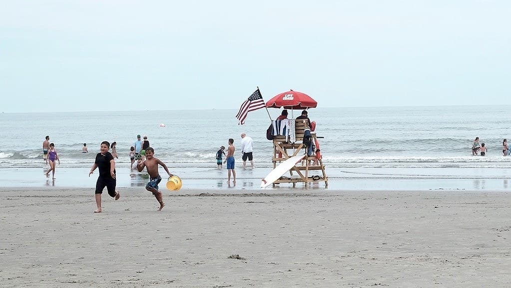 The beach in New Jersey, USA on the 4th of July