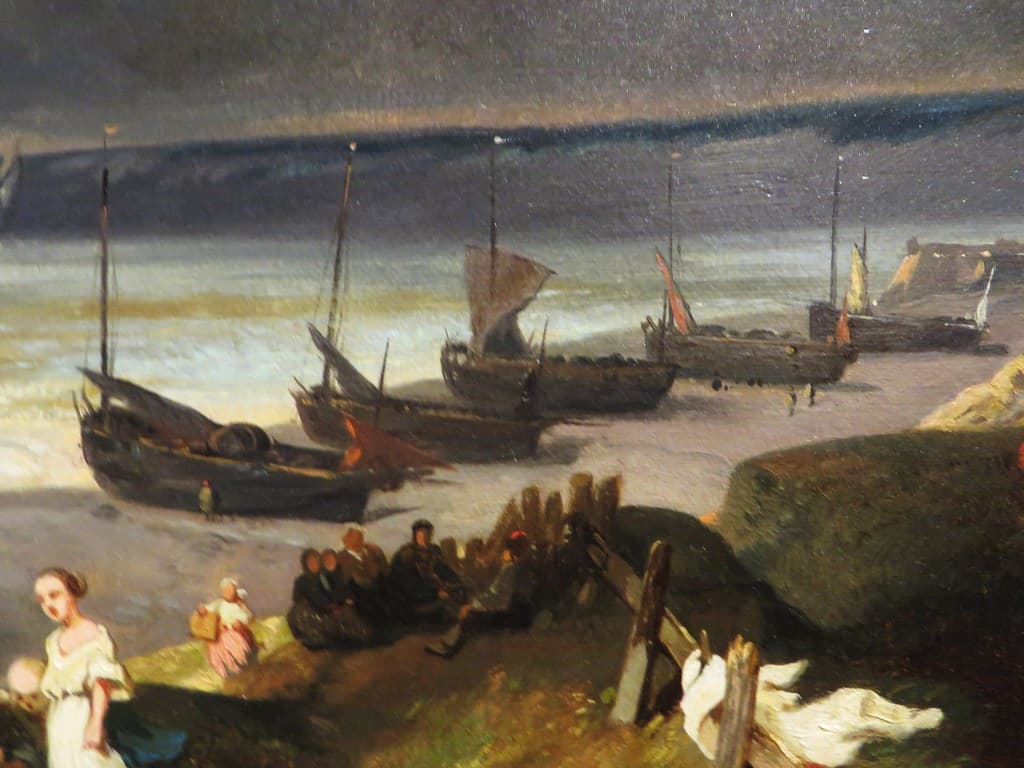 "Vue de Dieppe", détail, Eugène Isabey (1803-1886), Musée des Beaux-Arts, Pau, Pyrénées-Atlantiques, Aquitaine, France.