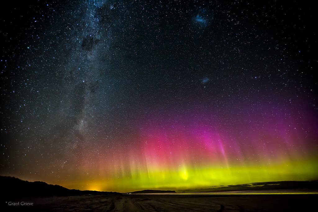 Milky Way and Aurora over Bluff