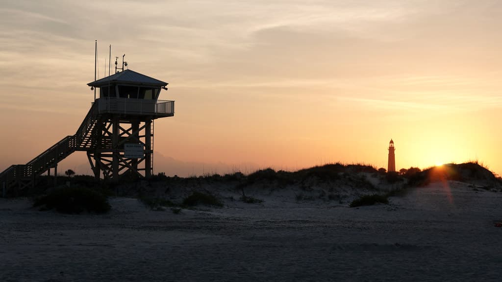 Sunset at Ponce Inlet Lighthouse Park.