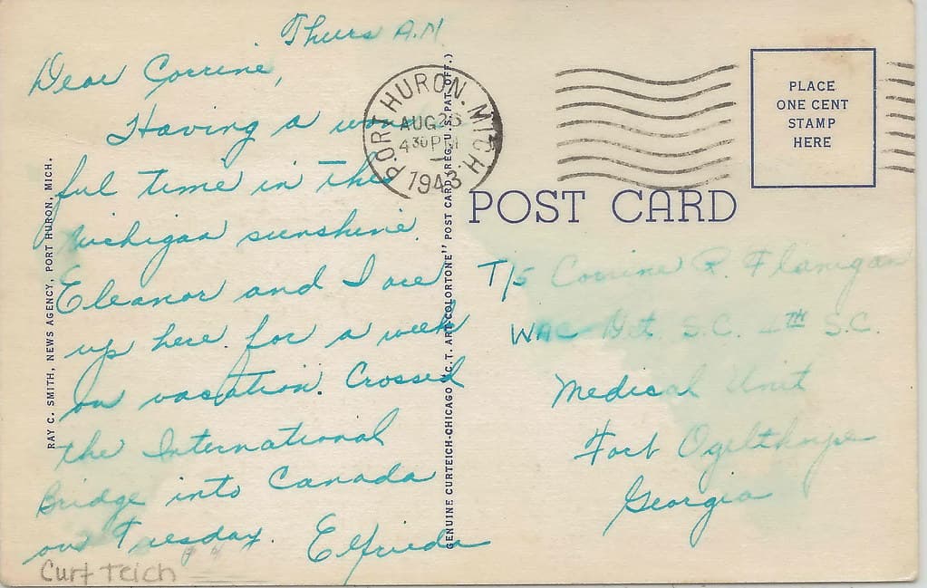 CEN Port Huron Grindstone Caseville Port Austin Tawas MI 1940s Lake Huron Vacation and Family Memories FUN THUMB Area Beach Communities Large Letter Collectible Curt Teich 8A-H31329