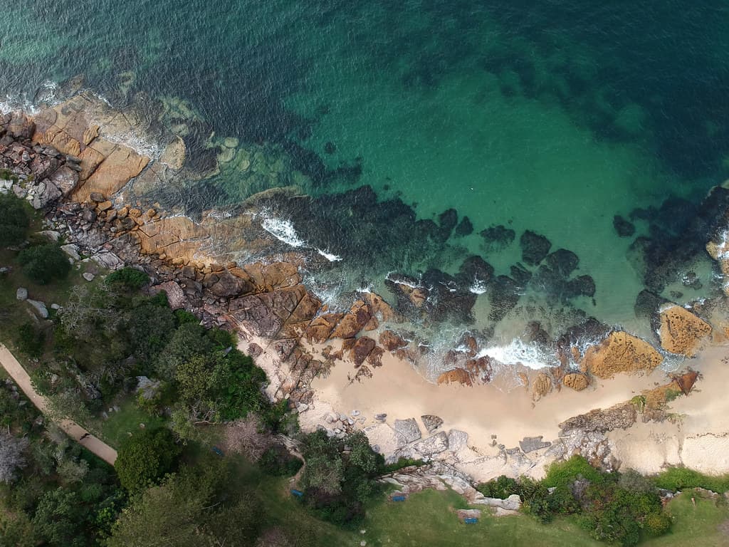 Quiet beach from above #marineexplorer