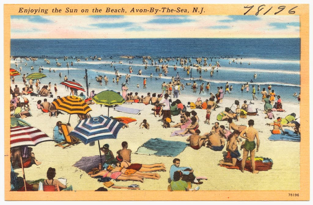 Enjoying the sun on the beach, Avon-by-the-Sea, N.J.