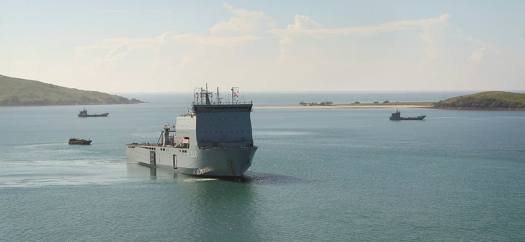Mar. 6, 2012: LSD HMAS CHOULES off Cowley Beach, North Qld. - ABIS James Whittle, RAN.
