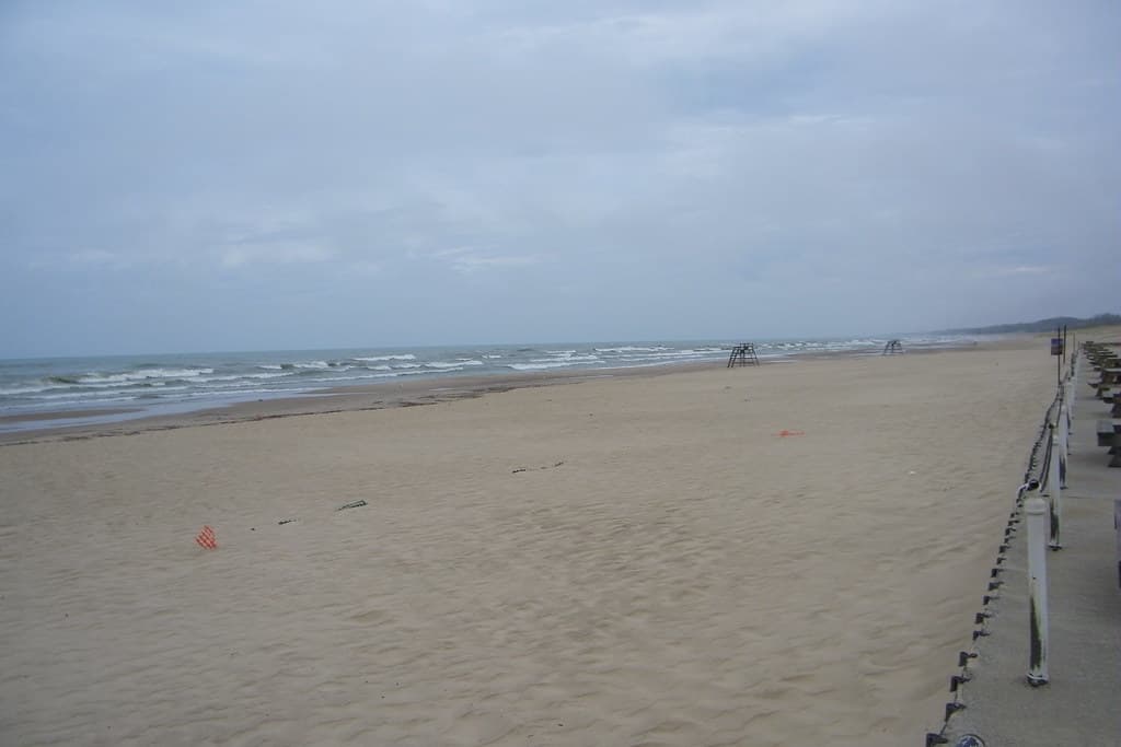 Michigan City Pierhead Lights on a Windy Day (Michigan City, Indiana)