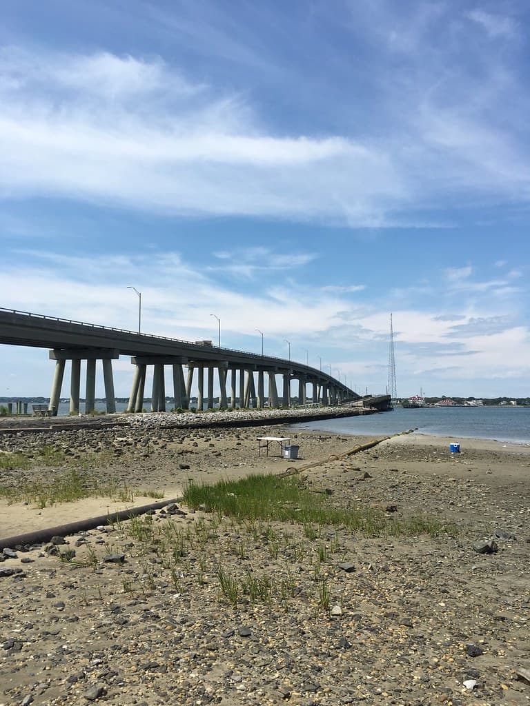 Small local beach by the bridge