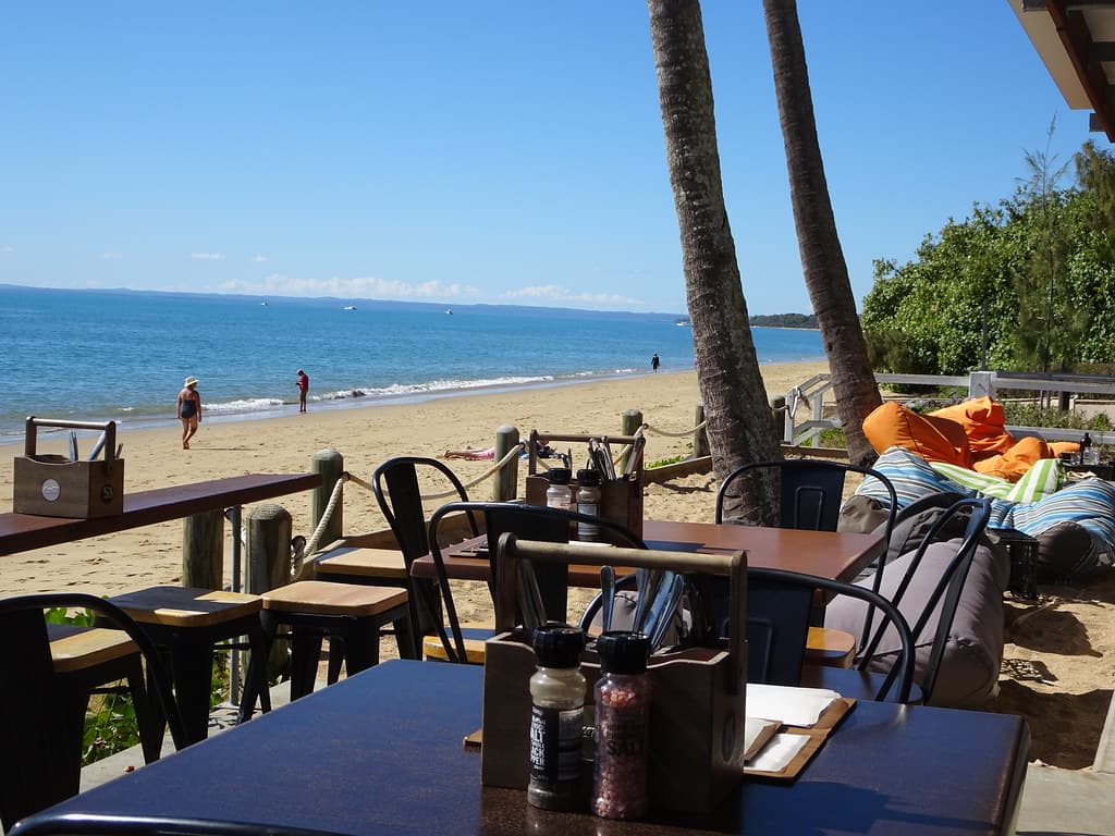 Hervey Bay. Enzos on the Beach cafe.