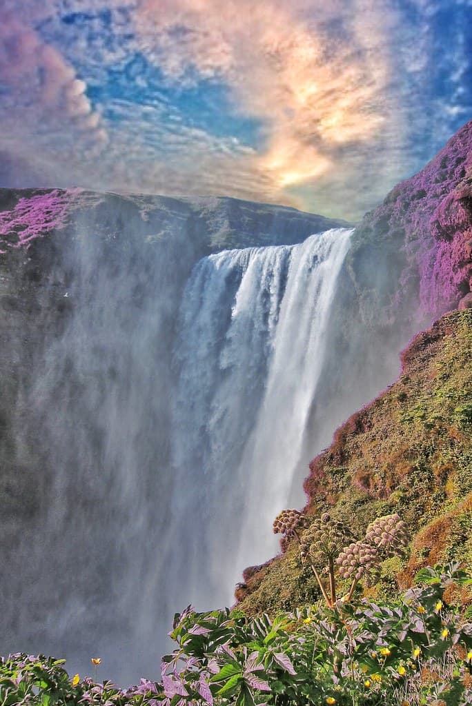 Iceland ~ Landmannalaugar Route ~  Ultramarathon is held on the route each July ~ Water Falls