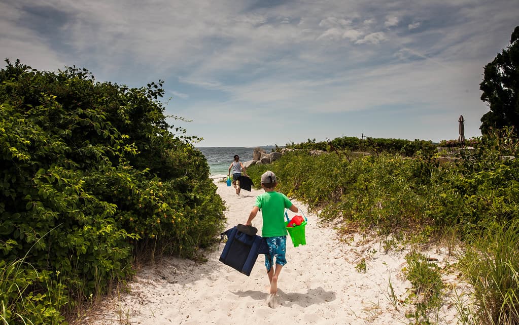To the beach, Goose Rocks beach, Maine, 2016