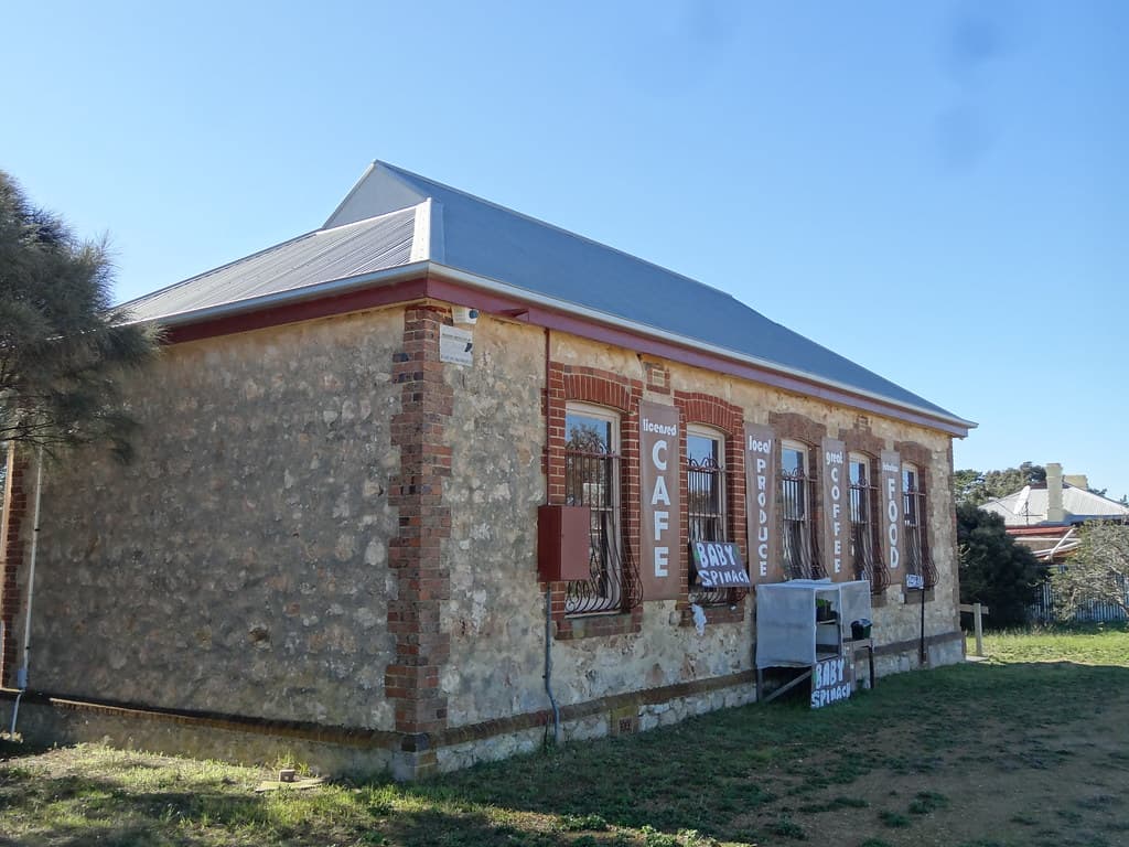 Hindmarsh Island. The old state school now a sometimes cafe. Opened 1880 and closed 1954.