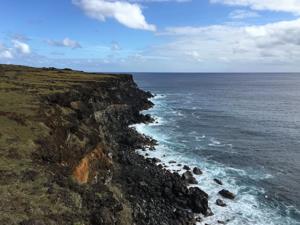 The Ahu Te Peu, Rapa Nui (Easter Island), the West Coast, Chile, Polynesia, Oceania.