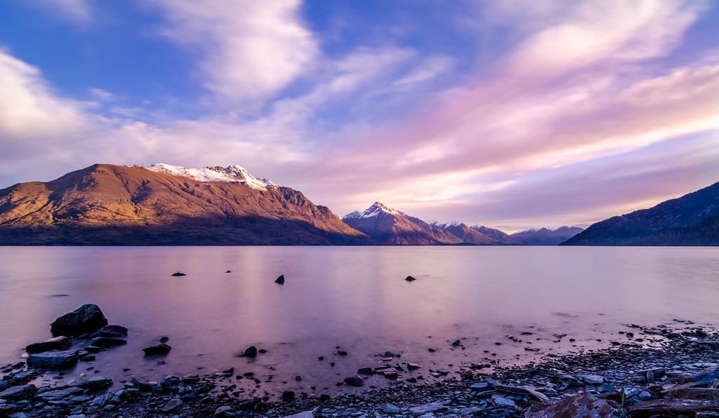 Sunset in Queenstown New Zealand